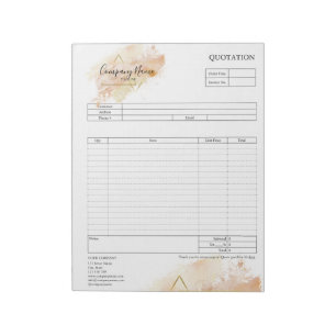 Form Business Quotation, Invoice or Sales Receipt Notepad