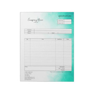 Form Business Quotation, Invoice or Sales Receipt  Notepad