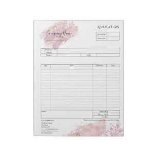Form Business Quotation, Invoice or Sales Receipt Notepad