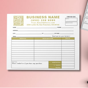 Form Business Quotation Invoice Sales Receipt QR Notepad