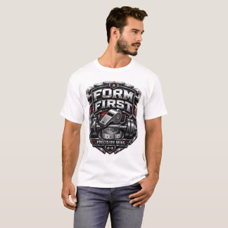 Form First Metallic Gym Emblem Badge Illustration T-Shirt