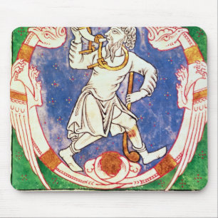 Form of two winged creatures with entwined mouse pad
