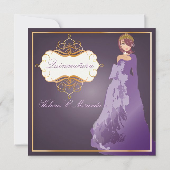 Forma Quinceañera/plum Invitation (Front)