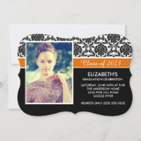 Formal 2014 Black White Damask Photo Graduation