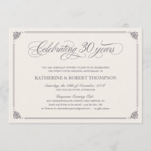 Formal 30th Anniversary Invitations