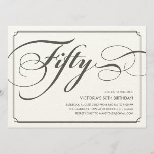 Formal 50th Birthday Invitations