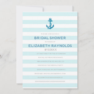 Formal Anchor Nautical Bridal Shower Invitations