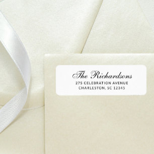 Formal and Classic   Black and White Return Address Label