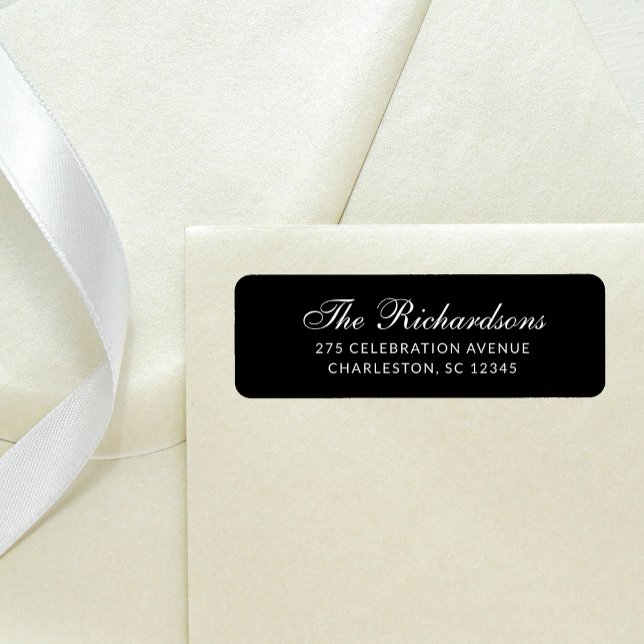 Formal and Classic | Dark Black Return Address Label (Creator Uploaded)