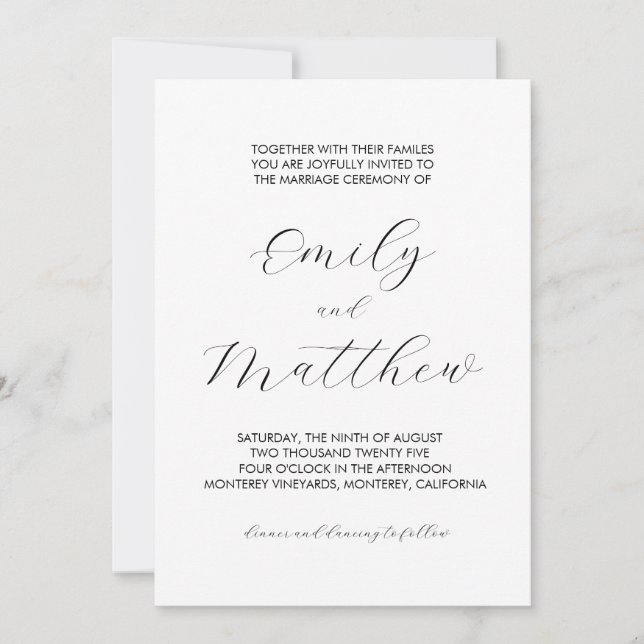 Formal and Elegant Wedding Invitations (Front)