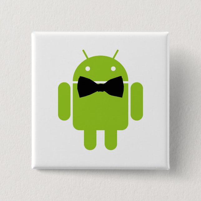 Formal Android Robot Icon Graphic 15 Cm Square Badge (Front)