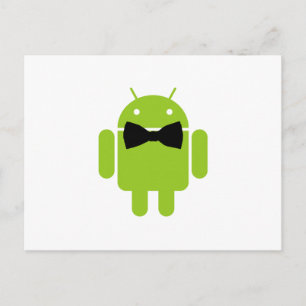 Formal Atire Green Android Robot Postcard