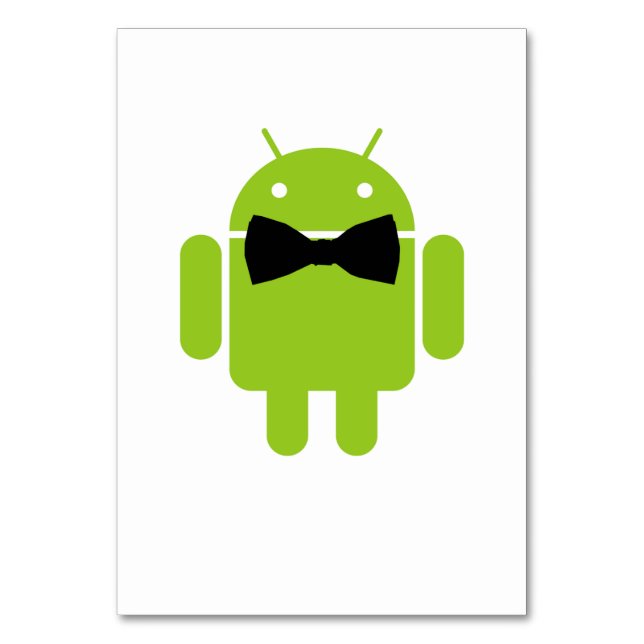 Formal Atire Green Android Robot Table Number (Front)