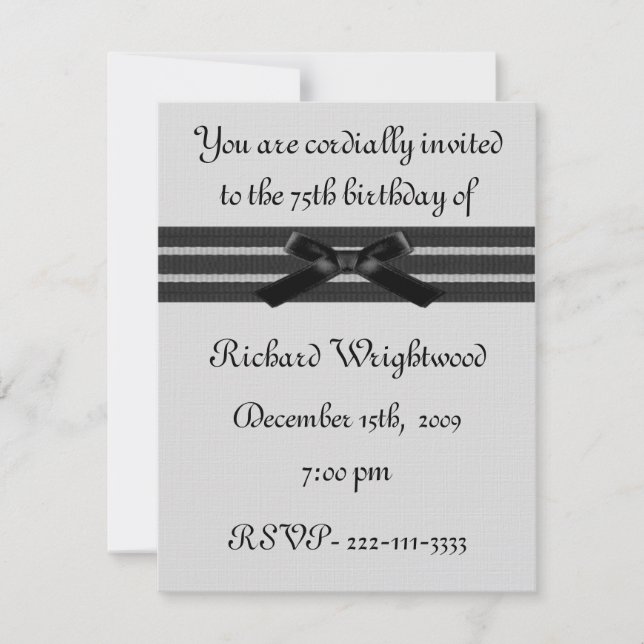 Formal Birthday Invitation (Front)