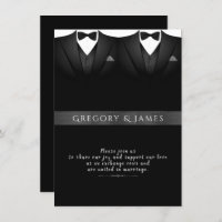 Formal Black and Grey Red Roses Gay Wedding