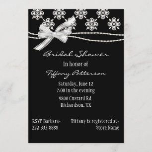 Formal Black and White Bridal Shower Invitation