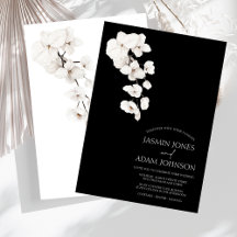 Formal Black and White Orchid Wedding