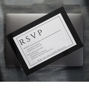 Formal Black and White Wedding Response Card