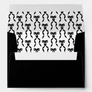 Formal Black Bow Ribbon Elegant Wedding Envelope