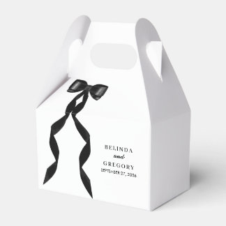 Formal Black Bow Ribbon Elegant Wedding Favour Box