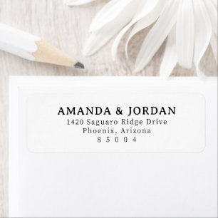 Formal Black Minimalist Return Address Label