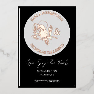 Formal Black Save The Date Foil Card