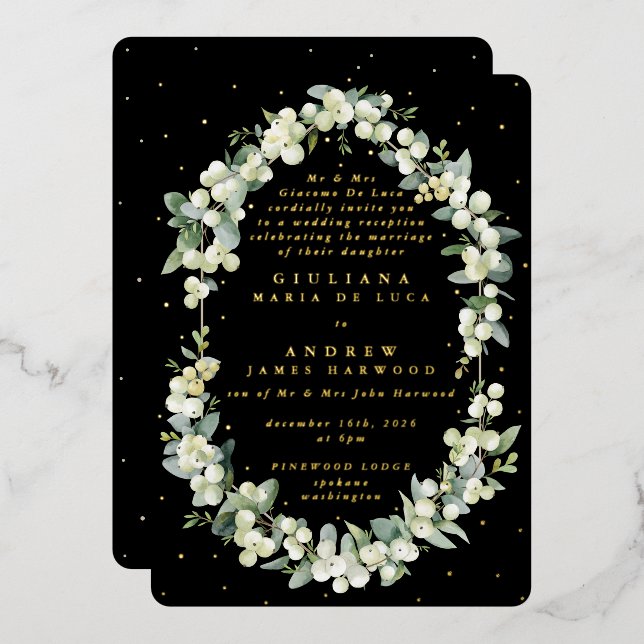 Formal Black Snowberry+Eucalyptus Reception Only (Front/Back)
