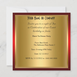 Formal Black Tie birthday Party Invitation