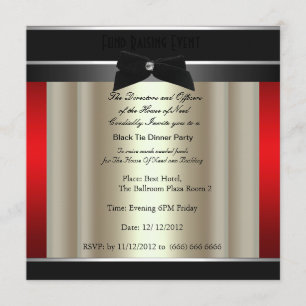 Formal Black Tie Dinner Party Invitation