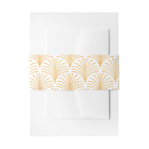 Formal Black Tie Gold Art Deco Invitation Band Invitation Belly Band