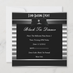 Formal Black Tie Metal Stripe Corporate Invite