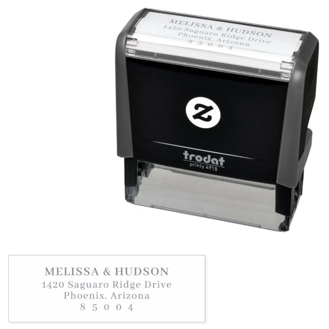 Formal Black Typographic Self-inking Stamp (In Situ)