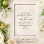 Formal Black & White Classic Script Wedding Acrylic Invitations<br><div class="desc">The Formal Black & White Classic Script Wedding Acrylic Invitation exudes a timeless elegance, perfectly capturing the sophistication and beauty of your special day. This design effortlessly blends the classic charm of traditional wedding invitations with a modern twist, offering a clean and minimalistic style with luxurious appeal. Now available in...</div>
