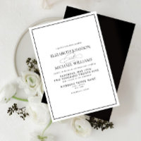 Formal Black & White Classic Script Wedding