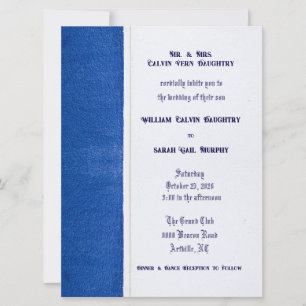 Formal Blue Flat Wedding Invitation