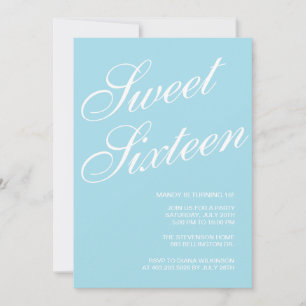 Formal Blue Sweet 16 Invitations