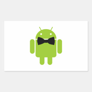 Formal Bow Android Robot Rectangular Sticker