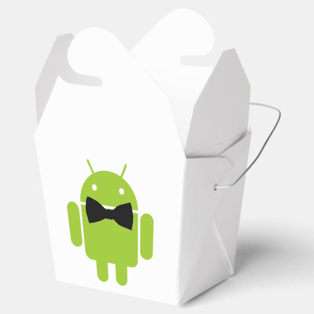 Formal Bow Tie Android Robot Icon Favour Box (Opened)
