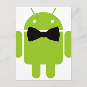 Formal Bow Tie Android Robot Icon Postcard