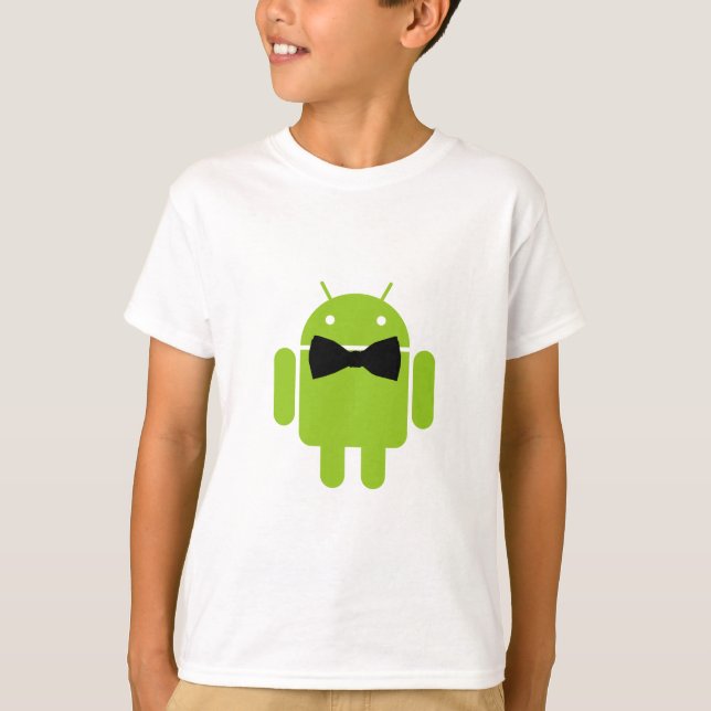 Formal Bow Tie Android Robot Icon T-Shirt (Front)