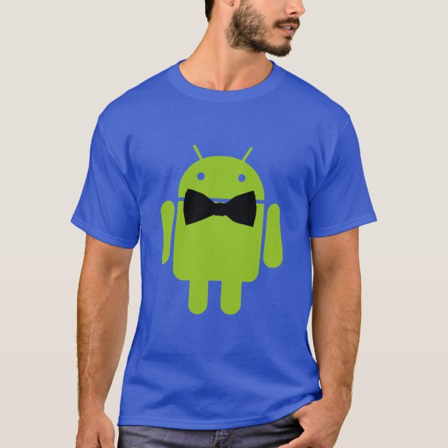 Formal Bow Tie Android Robot Icon T-Shirt (Front)