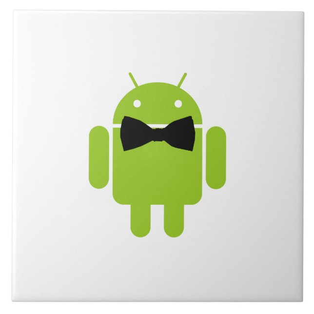 Formal Bow Tie Android Robot Icon Tile (Front)