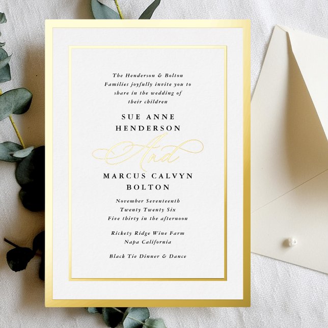 Formal Calligraphy Black and White Foil Wedding (Creator Uploaded)