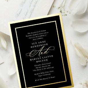 Formal Calligraphy Black & White Frames Wedding