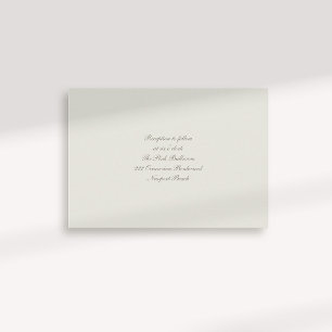 Formal Calligraphy Classic Ecru Reception Wedding Enclosure Card