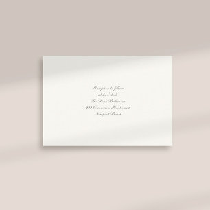 Formal Calligraphy Classic Pearl Reception Wedding Enclosure Card