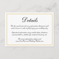 Formal Calligraphy Gold Border Wedding Details