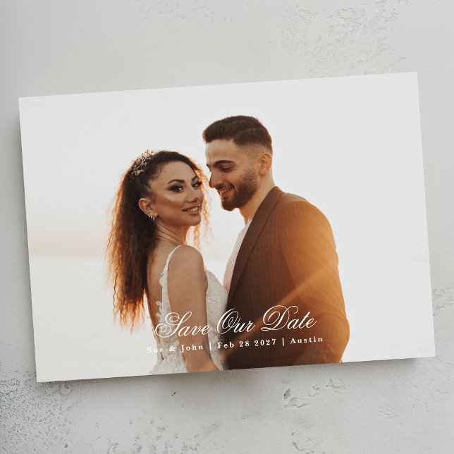 Formal Calligraphy Photo Save The Date (Creator Uploaded)