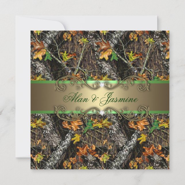 Formal Camo Wedding Invitations (Front)