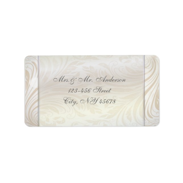 Formal champagne gold Wedding Address Labels (Front)